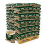 GME Holz Natürliche Kiefer Granulat, palette von 77 Taschen von 15 kg, ENplus A1 zertifiziert, hohe Energie Effizienz für Heizung